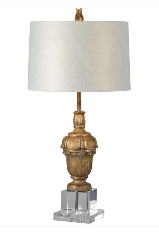 Gold and Lucite Table Lamp