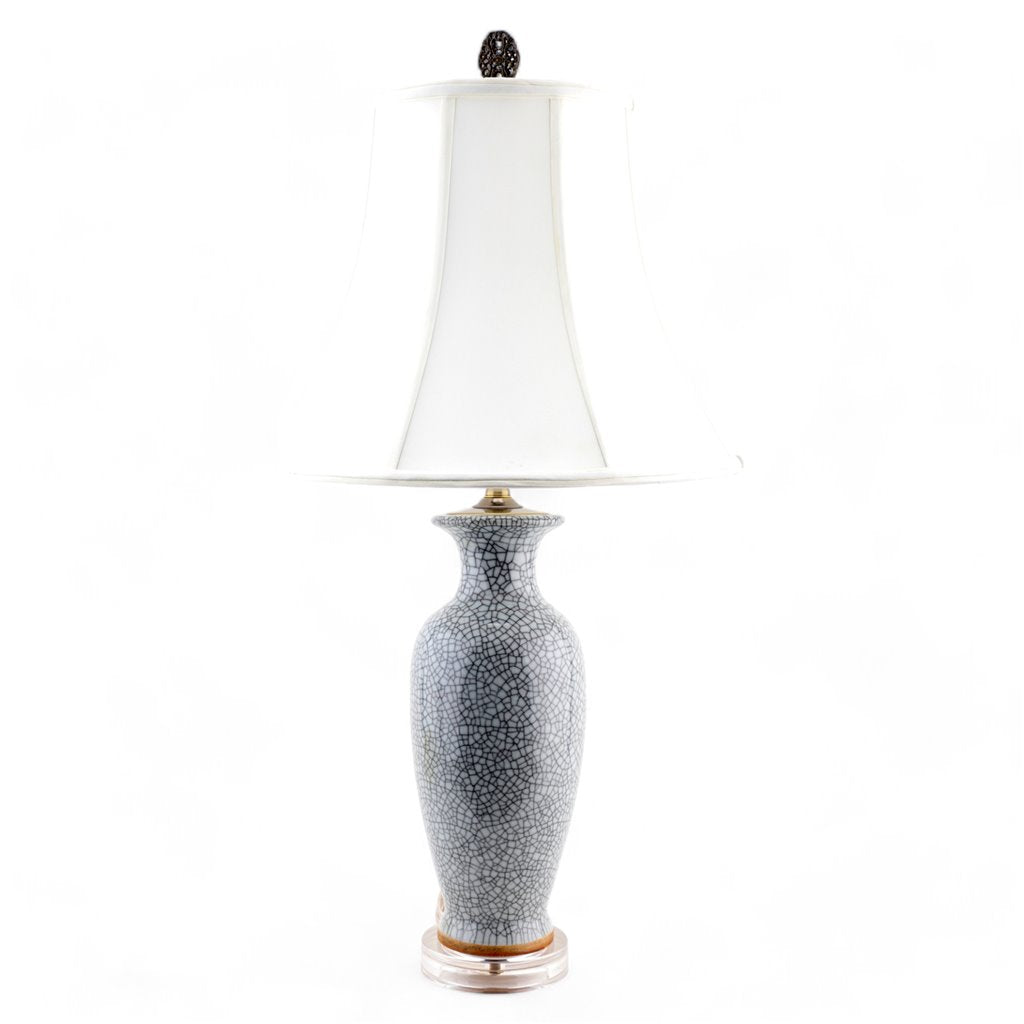 Porcelain Lamp-White and Black Crackle
