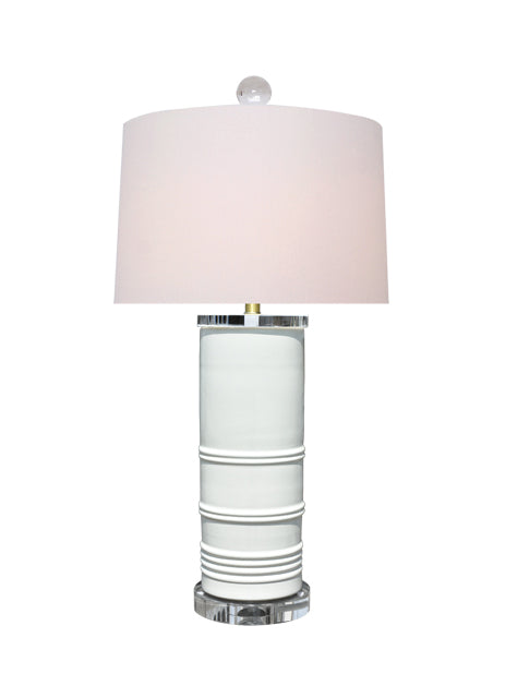 White Porcelain lamp with acrylic base
