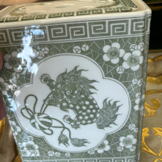 Vintage Opium Pillow Box Chinese Dragon Foo Dog