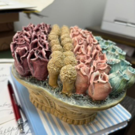 Ceramic Basket of flowers