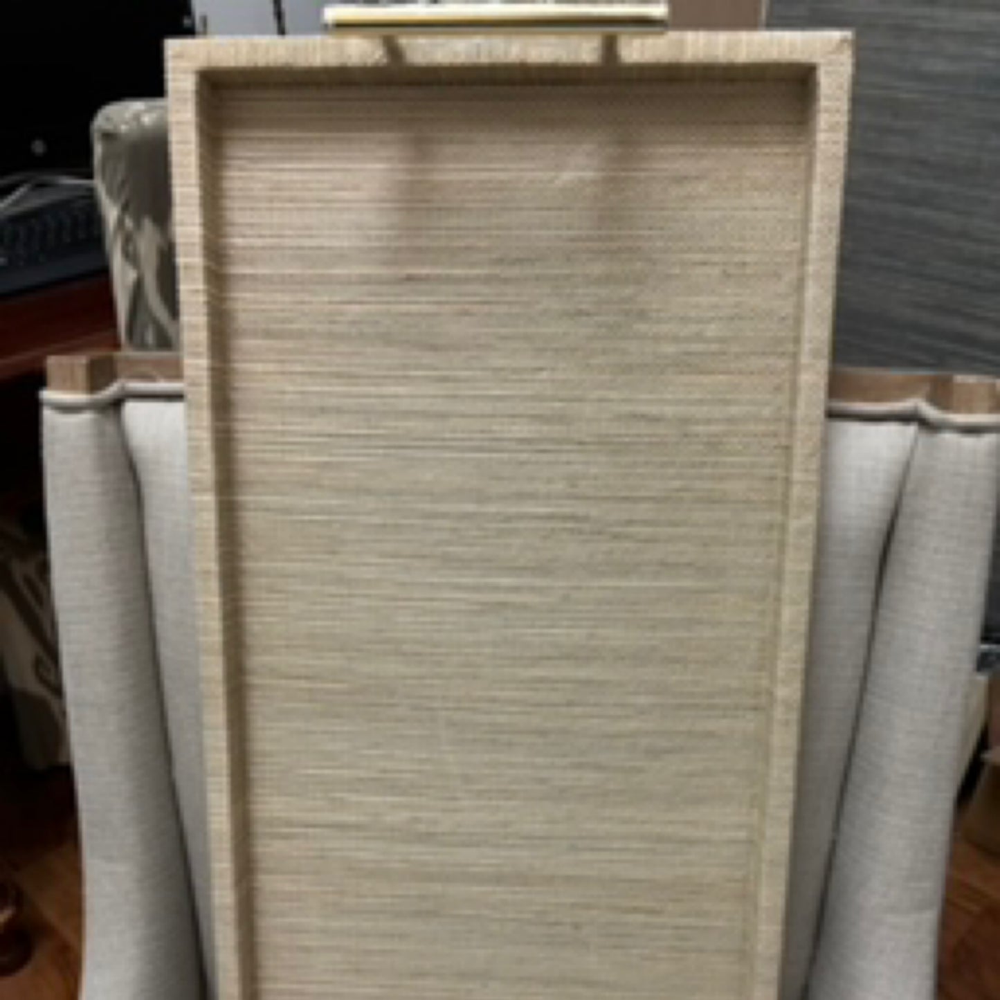 Seagrass Tray with Gold Handles