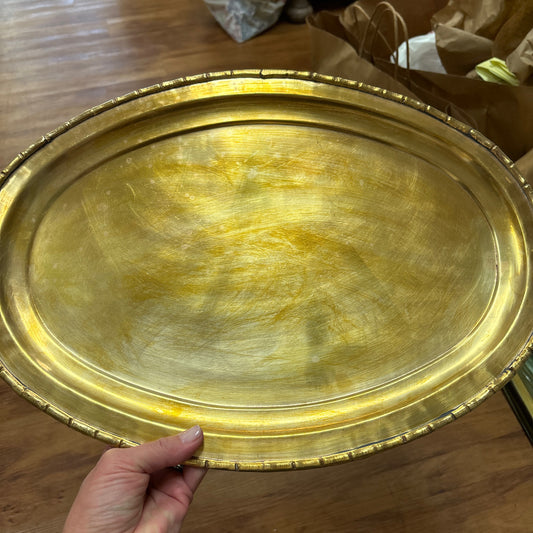 Oval bamboo platter