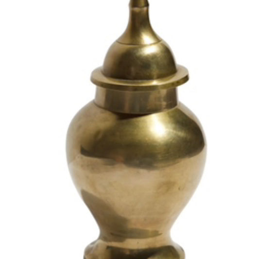 Vintage Solid Brass Ginger Jar