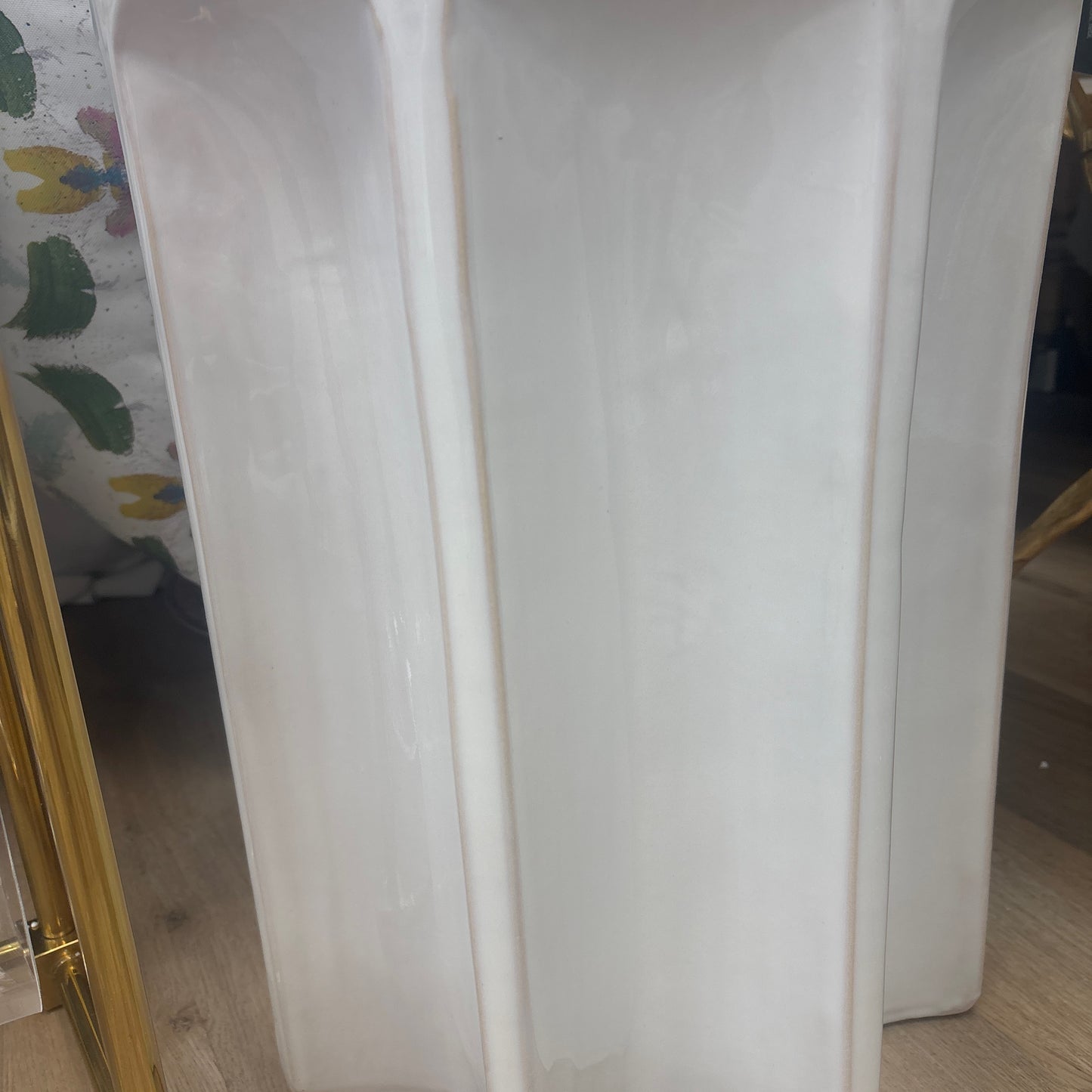 White garden stool