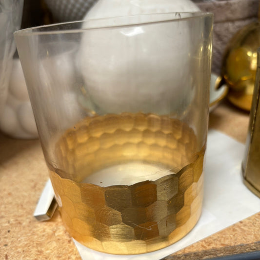 Gold Dipped honeycomb vase and candle holder