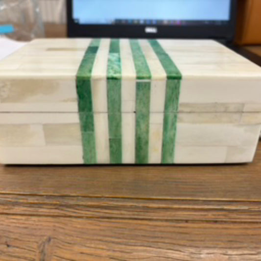 Small Green and Ivory Bone Box