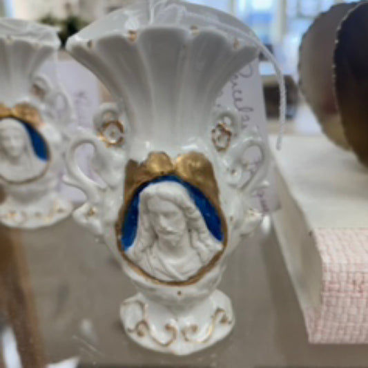 Porcelain Religious vase with Jesus Christ