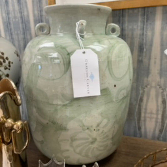 Spring Green Silla Flower Four Ear Loop Jar