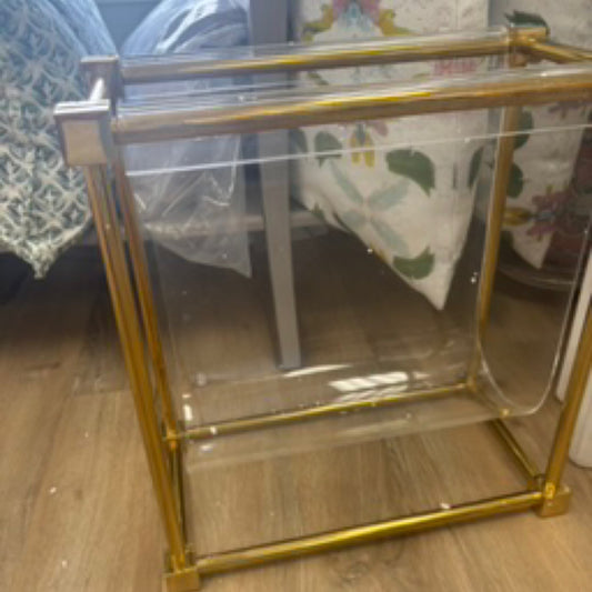 Gold and Acrylic Magazine Rack