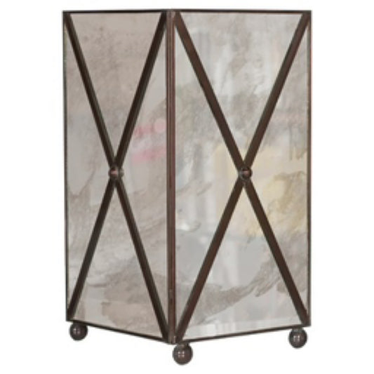 Antique mirror wastebasket