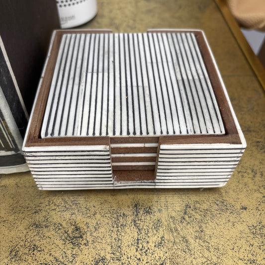 Black/White Coaster Set