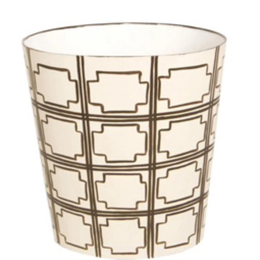 Worlds Away Cross Wastebasket