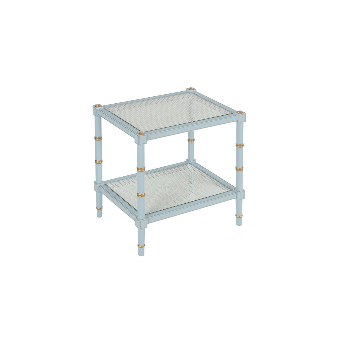 Conner Cane End Table-Blue