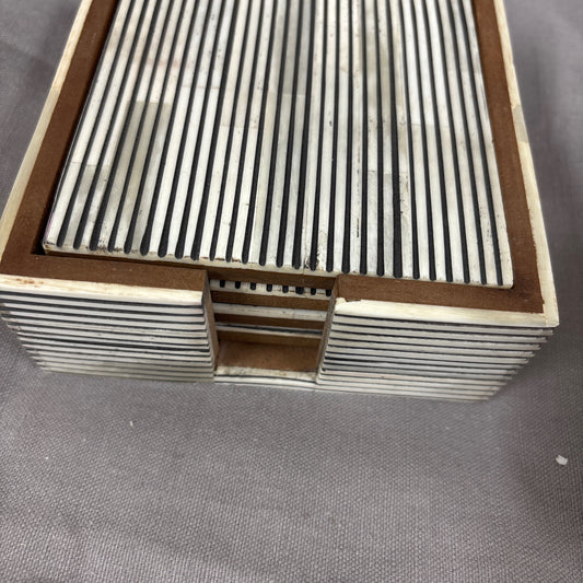 Black and white bone coasters