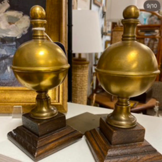 Vintage brass finial bookends