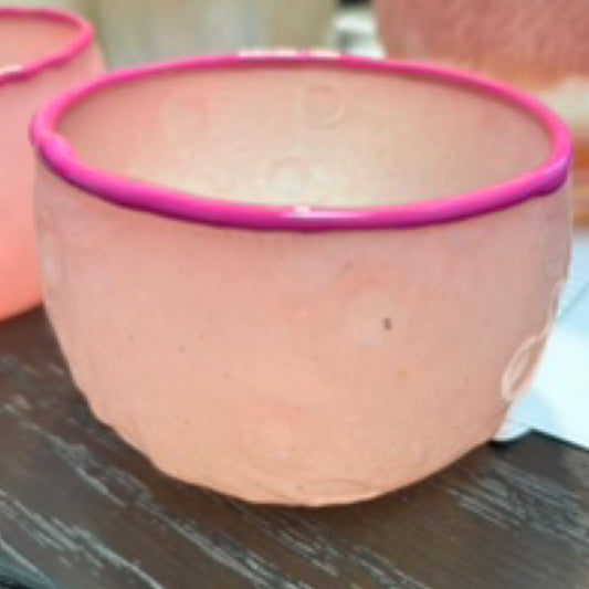 Pink with pink rim votive