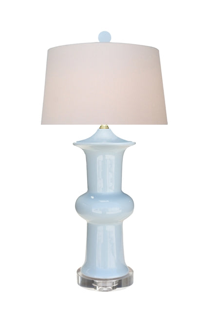 PORCELAIN PALLADIAN BLUE LOTUS VASE LAMP