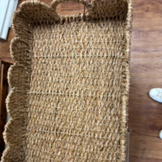 Rectangle Scallop Edge Basket Tray (large)