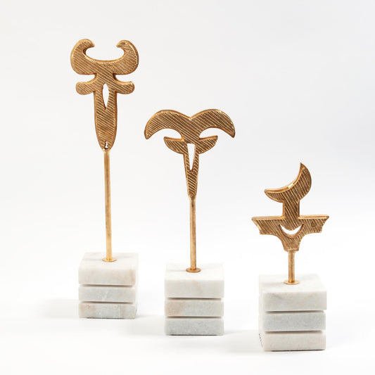 Global Views Polynesian Symbol Sculpture Gold Leaf(Medium)