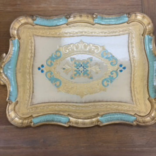 Blue and Gold Florentine tray
