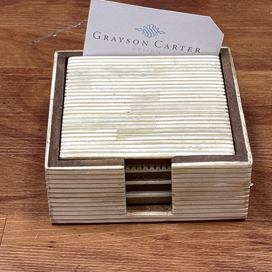 Gold and ivory Bone inlay coasters