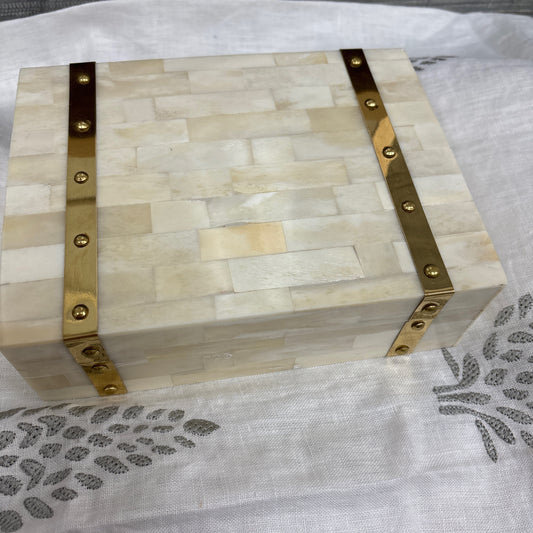 Box with Brass strips and nails