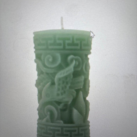 Jade Greek key candle