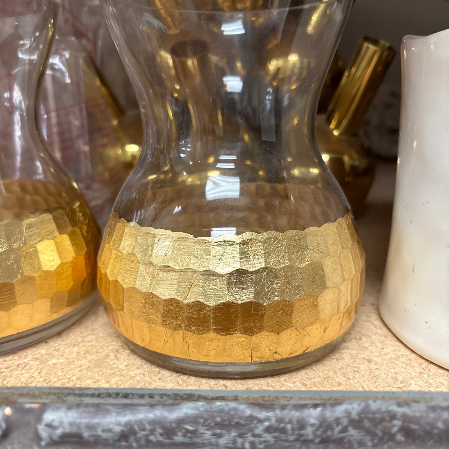Honeycomb gold base vase