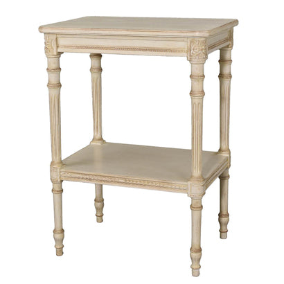 Creme Small Two- Shelf Table