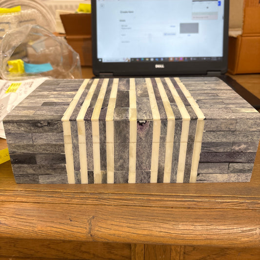 Charcoal and ivory bone box