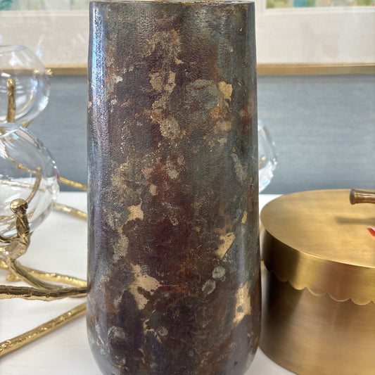 Black with specs of gold vase