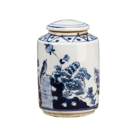 Small  Tea Jar -Blue/White