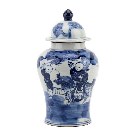 Blue/White Lidded Jar