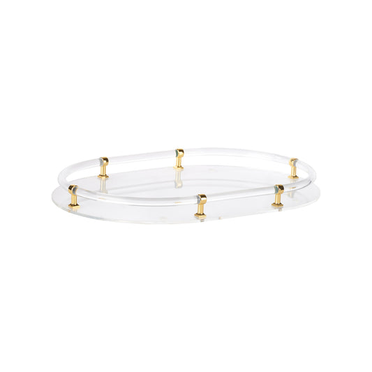 Acrylic Oval Tray - Gold