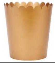 Gold Scalloped Wastebasket/Planter