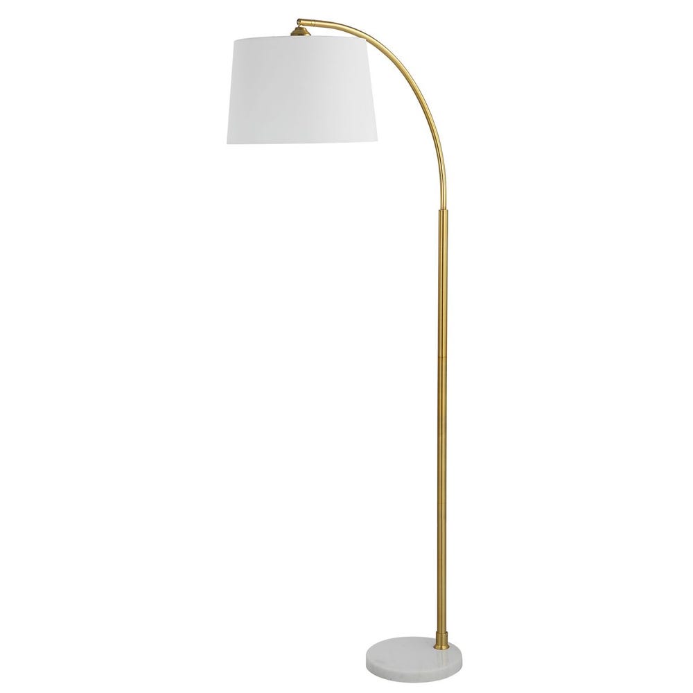 Metal arc floor lamp finished in gold