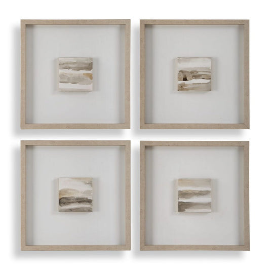 Sepia Hand Painted Canvases, S/4