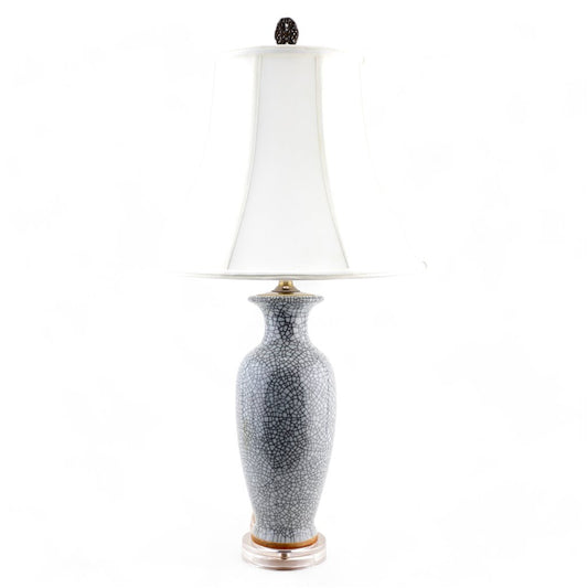 Porcelain Lamp-White and Black Crackle