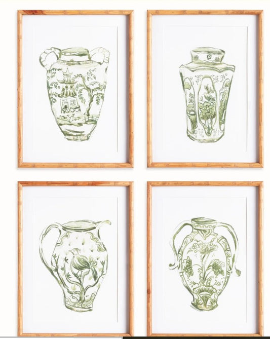 Chinoiserie Jar Prints, Set Of 4