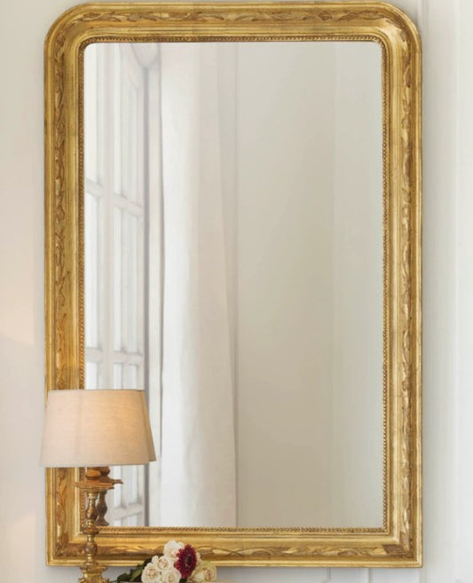 Louis Philippe Mirror in Etched Gold