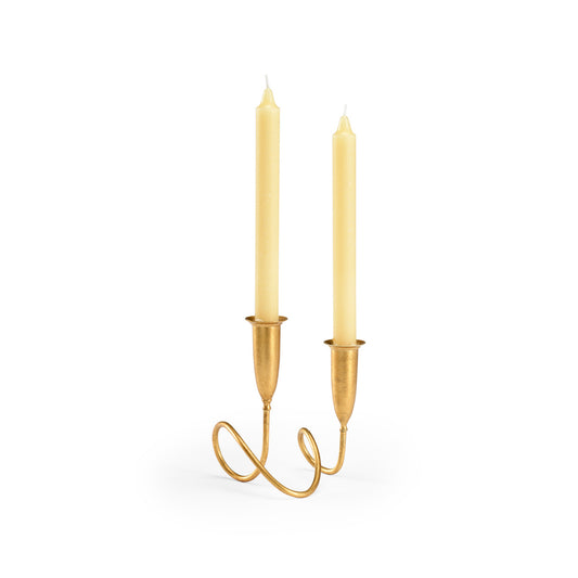Metal trumpet shaped candleholder