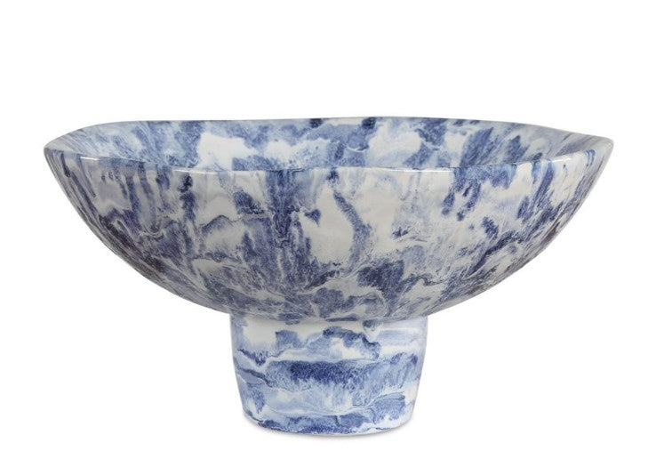 Indigo Marble Pedestal Bowl
