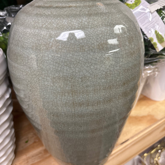 Crackled blue/green vase