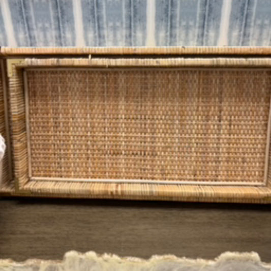 Rattan Tray with brass corners (medium)