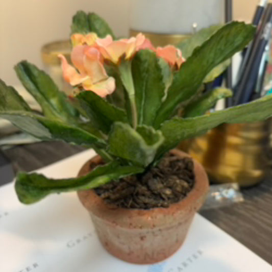 Faux pink flowers