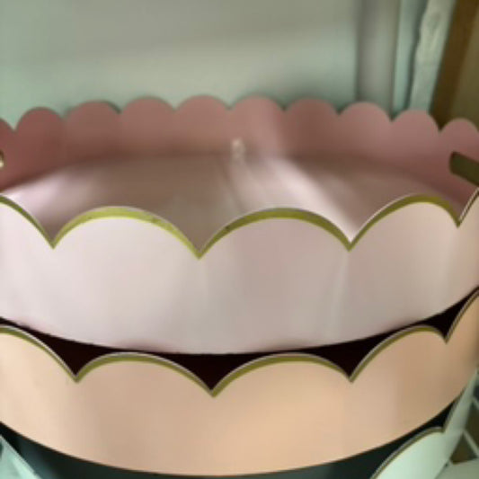 Cece Scalloped Tray (Pink)