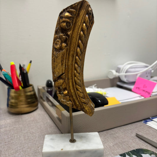 Gilded Fragment on marble base