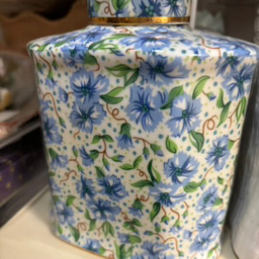 Chintz Ceramic Decorative Blue Floral Jar