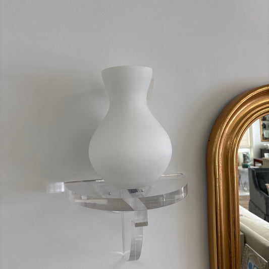 Matte white glass vase